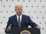 El presidente de EE UU, Joe Biden, durante un discurso en la sede de la CIA en Langley, Virginia.