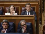 Cuca Gamarra y Alberto Núñez Feijóo en el Debate de la Nación, este martes.