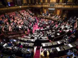 La Cámara Alta italiana durante la votación de este miércoles.