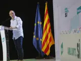 El secretario general de JuntsxCat Jordi Turull en el II Congreso de JxCat en L'Hospitalet de Llobregat, Barcelona.