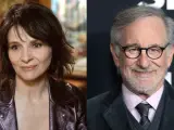 Juliette Binoche y Steven Spielberg