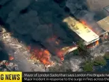 Imagen del incendio de este martes en Wennington, Londres.