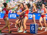 Sonia Molina-Prados, Jaël Bestué, Paula Sevilla y Maribel Pérez, relevo 4x100 femenino en el Mundial de Oregón