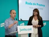El secretario general de JxCat, Jordi Turull,y la expresidenta del Parlament, Laura Borràs.
