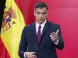 El presidente del Gobierno, Pedro Sánchez, este domingo.