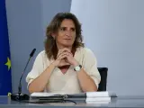La ministra Teresa Ribera, durante su comparecencia en el Consejo de Ministros