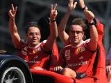 Felipe Massa y Fernando Alonso, durante su época juntos en Ferrari