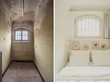 Antes y después de la cárcel alemana convertida en hotel.
