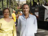 Paloma García Romero visitando las obras de mejora de la calzada en Conde Orgaz.