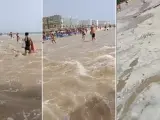 Capturas del vídeo que muestra el mini tsunami en el Puerto de Santa María.