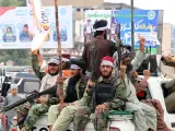 Grupos talibán celebran su primer año en el Gobierno en Kandahar.