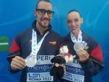 Pau Ribes y Emma García, subcampeones de Europa en dúo mixto técnico en los Europeos de Roma 2022.