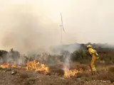 Labores de extinción del incendio de Bejís, Castellón.