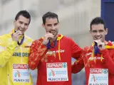 &Aacute;lvaro Mart&iacute;n y Diego Garc&iacute;a Carrera, con sus medallas de los 20km marcha.