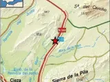 Mapa de alerta sísmica en Jumilla.