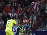 Gerard Moreno celebra un gol en el Metropolitano.