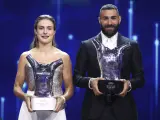 Benzema y Alexia Putellas, con sus respectivos premios