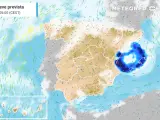 Un 'rosco' de precipitaciones, según ha acuñado Meteored, amenaza con dejar la madrugada de este sábado fuertes tormentas, de hasta 40 litros/m2 en tan solo una hora, en la Comunidad Valenciana, Cataluña y Baleares.