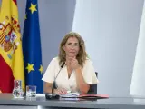 La ministra de Transportes, Movilidad y Agenda Urbana, Raquel Sánchez, en una imagen reciente tras un Consejo de Ministros.