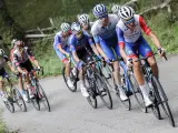 El grupo de escapados en la octava etapa de la Vuelta.