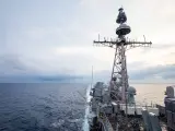 Buques estadounidenses en el estrecho de Taiwán, el 28 de agosto de 2022.