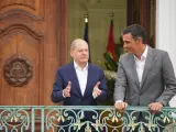 Encuentro de Pedro Sánchez y el canciller de alemán Olaf Scholz, en el Palacio de Meseberg, el 30 de agosto de 2022.