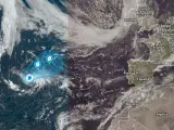 Imagen de satélite de la ubicación del huracán Danielle en el Atlántico norte.
