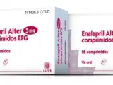 Caja del fármaco Enalapril Alter 20mg sobre la que Sanidad ha emitido una alerta.