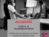 Un fallecido tras una colisión entre un turismo y un camión en la P-235 en Villarrabé (Palencia)