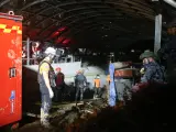 Aparcamiento en el que han fallecido siete personas tras inundarse a causa de un tifón en Corea del Sur.