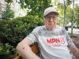 Peter Löffelhardt, paciente de policitemia vera, un cáncer en la sangre poco frecuente.