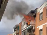 Incendio en una vivienda de Villaverde.