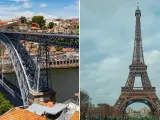 Puente Don Luis I de Oporto y Torre Eiffel
