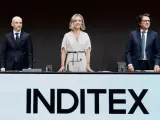 La presidenta de Inditex, Marta Ortega y el consejero Oscar Garc&iacute;a Maceiras en la Junta General de Accionistas de la compa&ntilde;&iacute;a.