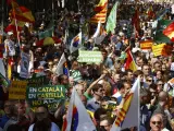 Una panorámica de la manifestación por el castellano en Barcelona.