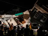 Edificio destruido por un terremoto en la ciudad de Yuli, el condado de Hualien (Taiwán)