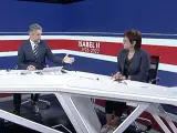 Carlos Franganillo y Anna Bosch en la retransmisión de TVE