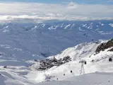 Val Thorens visto desde el pico Cime Caron, Alpes