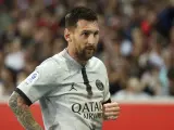 Lionel Messi en el encuentro de liga ante el LOSC Lille esta temporada.