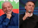 El expresidente brasile&ntilde;o y candidato a la presidencia de Brasil Luiz In&aacute;cio Lula da Silva, y el actual presidente y candidato a la reelecci&oacute;n, Jair Bolsonaro.