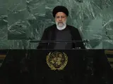 El presidente de Irán, Ebrahim Raisí, interviene durante 77º periodo de sesiones de la Asamblea General de las Naciones Unidas