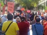 Concentración de Marea Pensionista en Plaza Catalunya esta mañana