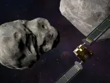 Una imagen sin fecha puesta a disposición por la NASA muestra una ilustración de la nave espacial de prueba de redirección de doble asteroide (DART) antes del impacto en el sistema binario de asteroides Didymos.