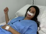 Inma Campano desde el hospital.
