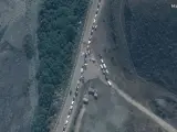 Vehículos en la frontera ruso-georgiana