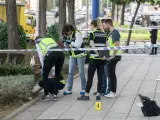 Varios agentes de la Policía Nacional en la discoteca Cañabrava, en Fuenlabrada.