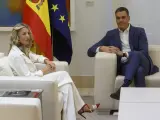 Pedro Sánchez y Yolanda Sánchez se reúnen en Moncloa para sellar el acuerdo de los Presupuestos Generales del Estado