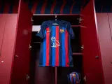 La camiseta que llevará el Barcelona el el Clásico de este domingo.
