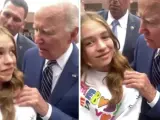 Capturas del vídeo en el que Biden le habla a una adolescente.