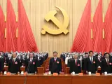 El presidente chino, Xi Jinping, en la inauguración del XX Congreso del Partido Comunista de China (PCCh).